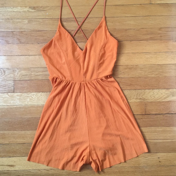 Zara Orange Flirty Romper Size S - Picture 1 of 6